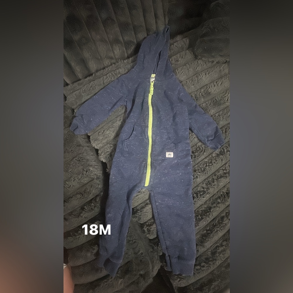 Cozy Blue Hooded Kids One Piece